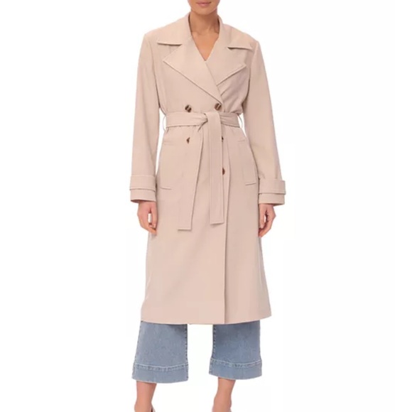 New Beware Bagatelle Collection Beige Tan Natural Trench Coat - Picture 17 of 17